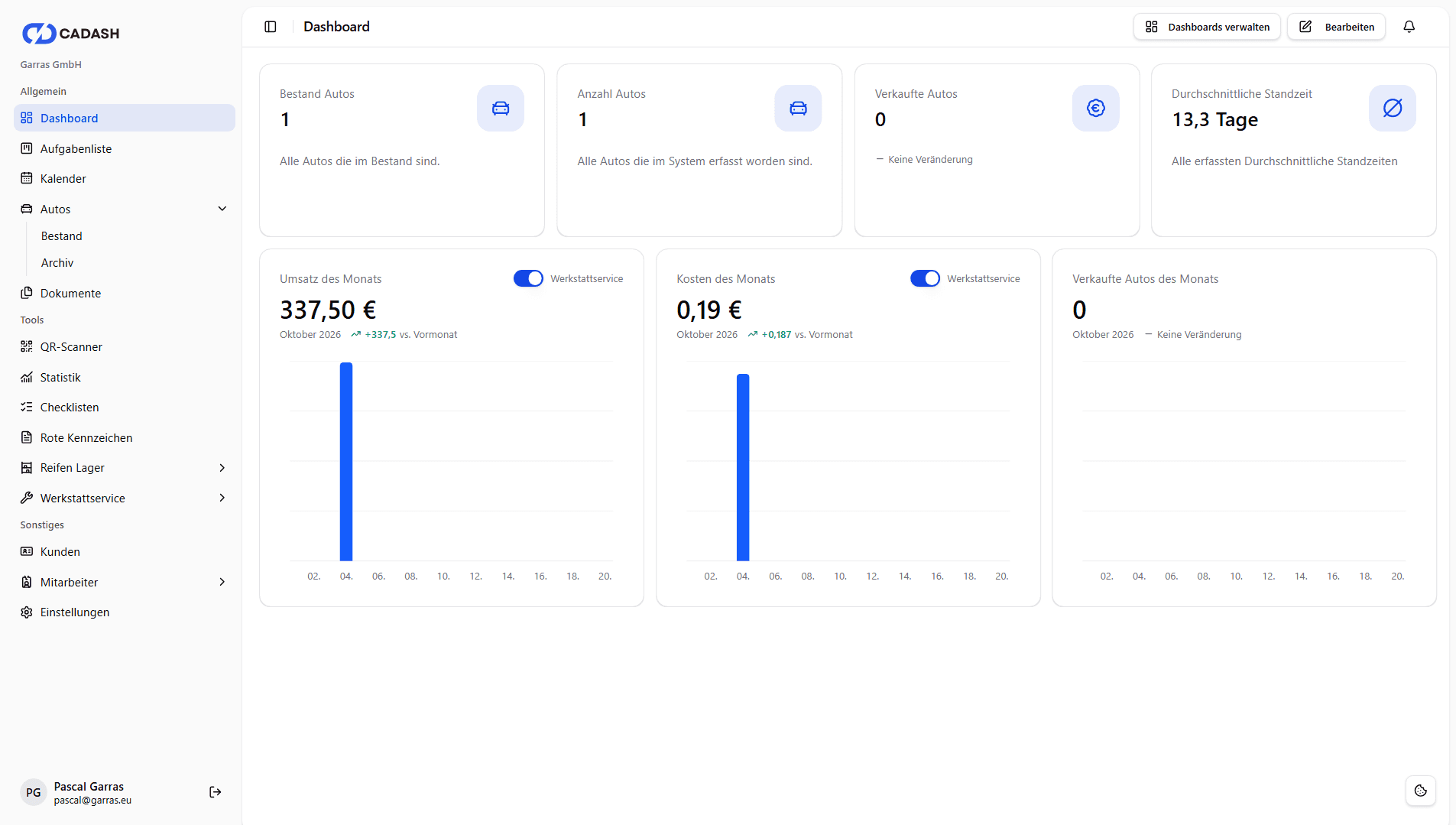 Cadash Dashboard